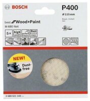 Bosch Schleifblatt M480 Net, Best for Wood and Paint, 115 mm, 400, 5er-Pack