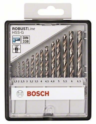 Bosch Metallbohrer-Set Robust Line HSS-G, DIN 135, 135&deg;, 13-teilig, 1,5 - 6,5 mm