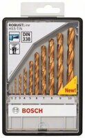 Bosch Metallbohrer-Set Robust Line HSS-TiN, 135&deg;, 10-teilig, 1 - 10 mm