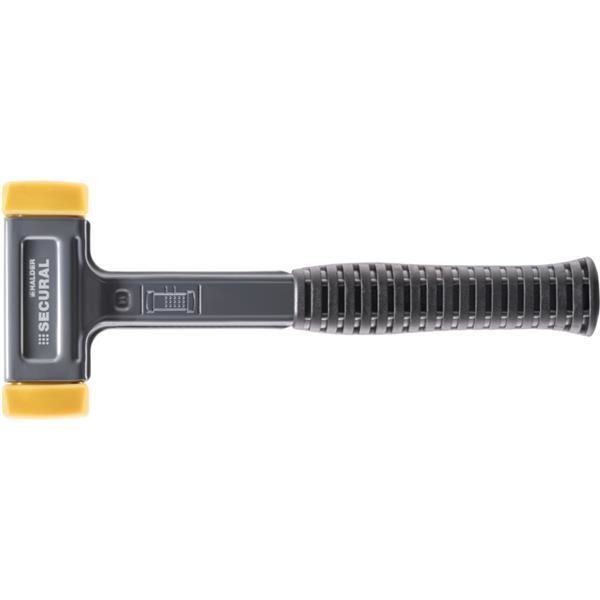 Halder SECURAL-Schonhammer, Kopf und Stiel bruchsicher aus einem St&uuml;ck Stahl, Schlageins&auml;tze rechteckig | 3380.040