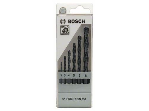 Bosch 6tlg. Metallbohrer-Set HSS-R, DIN 338 2; 3; 4; 5; 6; 8 mm