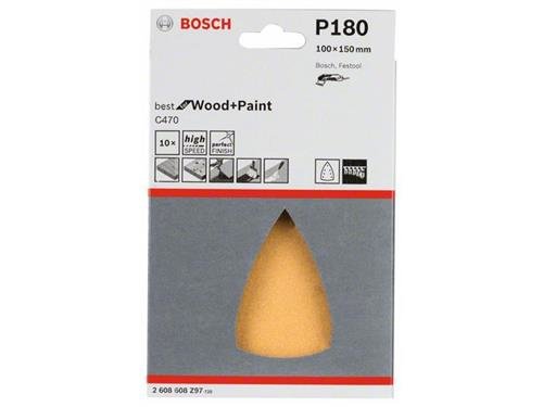 Bosch Schleifblatt C470, 10er-Pack 100x150 mm, 180