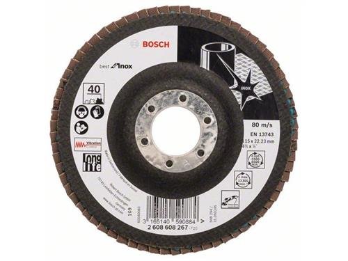 Bosch F&auml;cherschleifscheibe X581, Best for Inox 115 mm, 22,23 mm, 40
