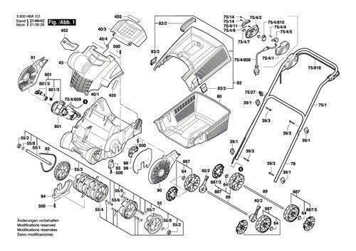 Bosch Ersatzteile f&uuml;r UniversalVerticutt 1100 Vertikutierer Nr.55/5 Messer