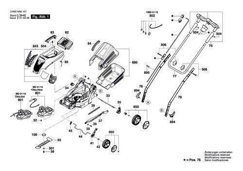 Bosch Ersatzteile f&uuml;r ARM 34 Rasenm&auml;her Nr.41 Klemmhebel