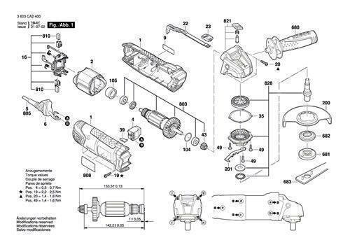 Bosch Ersatzteile f&uuml;r PWS 700-115 / PWS Universal+ Winkelschleifer Nr.23 Schalterknopf