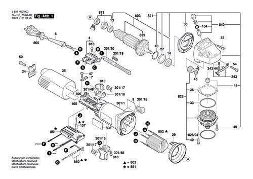Bosch Ersatzteile f&uuml;r GWS 1100 Winkelschleifer