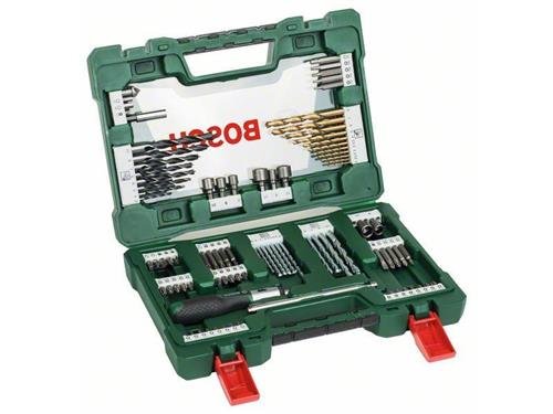 Bosch 91-teiliges V-Line TiN-Bohrer- und Bit-Set mit Ratschen-Schraubendreher und Magnetstab
