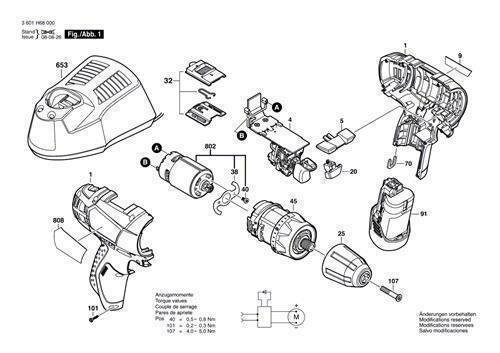 Bosch Ersatzteile f&uuml;r GSR 10,8 V-LI-2 Akku-Bohrschrauber