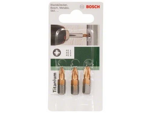 Bosch 3tlg. Schrauberbit-Set Titanium (PZ)