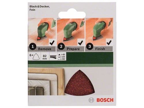 Bosch 6-teiliges Schleifblatt-Set f&uuml;r Deltaschleifer F&uuml;r Black+Decker, Fein, ...