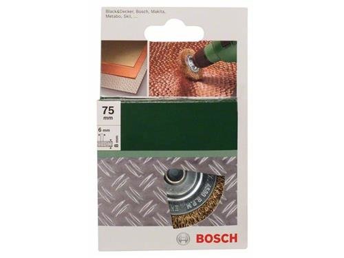 Bosch Scheibenb&uuml;rsten f&uuml;r Bohrmaschinen &ndash; Gewellter Draht, vermessingt, 75 mm