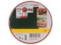 Bosch 25-teiliges Schleifblatt-Set f&uuml;r Exzenterschleifer, K&ouml;rnung 80, 120, 240 2 607 019 496