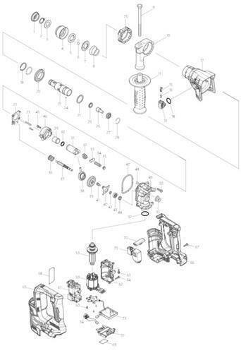 Makita Ersatzteile f&uuml;r DHR171 Akku Bohrhammer Nr.0010 Griffhalter