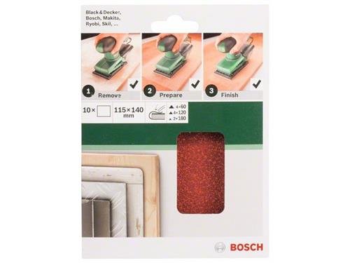 Bosch 10tlg. Schleifblatt-Set f&uuml;r Schwingschleifer 2 609 256 B18
