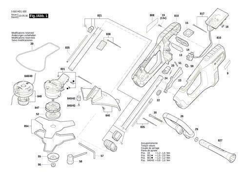 Bosch Ersatzteile f&uuml;r GFR 18V-23 f&uuml;r Akku Motorsense