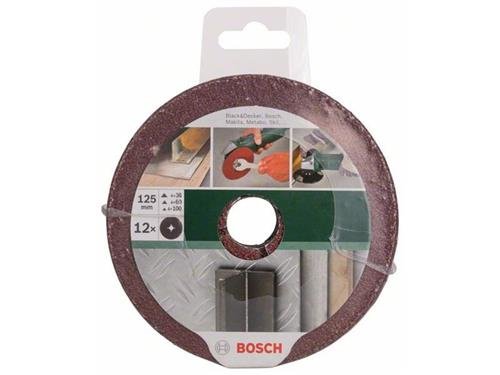 Bosch 12tlg. Fiberschleifscheiben-Set f&uuml;r Winkelschleifer, Korund 2 609 256 254