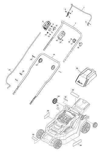 Makita Ersatzteile f&uuml;r DLM382 Akku Rasenm&auml;her Nr.082 Umschalthebel