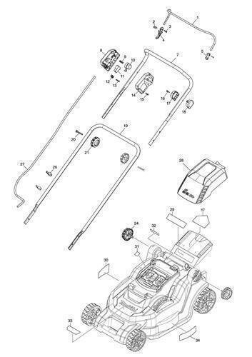 Makita Ersatzteile f&uuml;r DLM432 Akku Rasenm&auml;her Nr.082 Umschalthebel