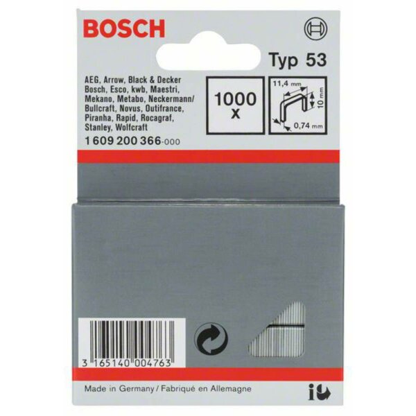 Bosch Tackerklammern Typ 53 von 4 bis 18mm frei w&auml;hlbar