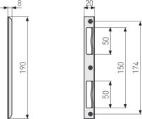 Abus Winkelschlie&szlig;blech WSBHT190 LR Silber