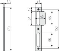 Abus Lappenschlie&szlig;blech LSB170 L Silber 24