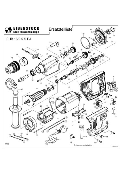 Eibenstock Ersatzteile f&uuml;r EHB 16/2.5 S R/L Handbohrmaschine