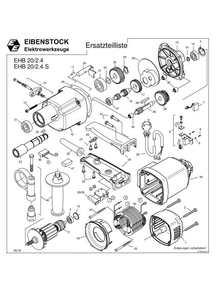 Eibenstock Ersatzteile f&uuml;r EHB 20/2.4 230V Handbohrmaschine