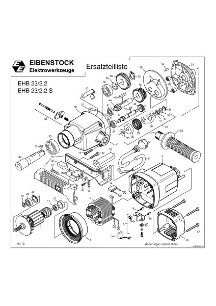 Eibenstock Ersatzteile f&uuml;r EHB 23/2.2 S Handbohrmaschine