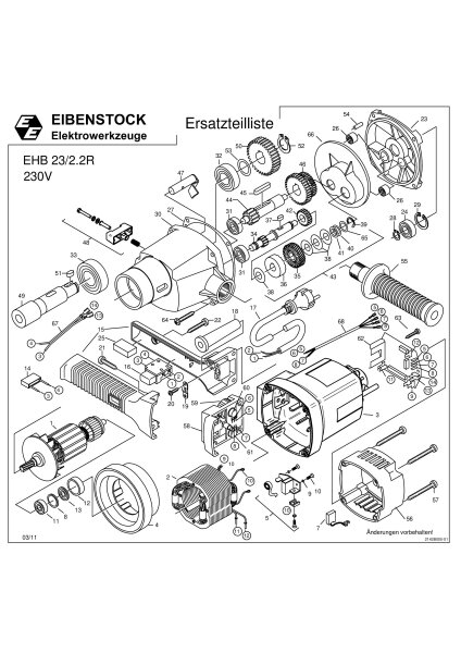 Eibenstock Ersatzteile f&uuml;r EHB 23/2.2 R Handbohrmaschine