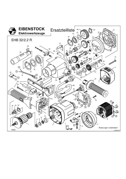 Eibenstock Ersatzteile f&uuml;r EHB 32/2.2 R Handbohrmaschine