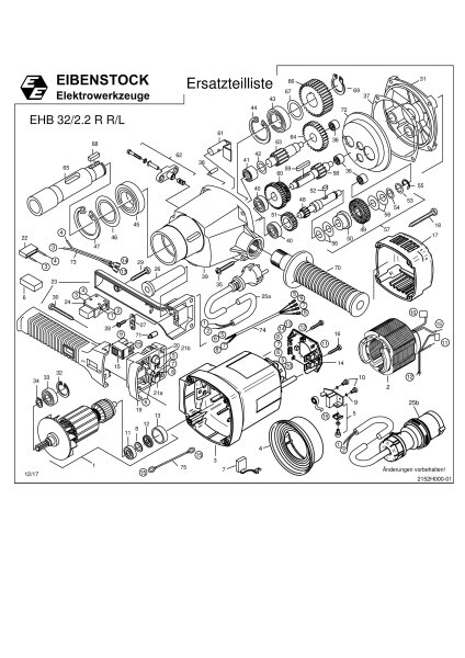 Eibenstock Ersatzteile f&uuml;r EHB 32/2.2 R R/L Handbohrmaschine