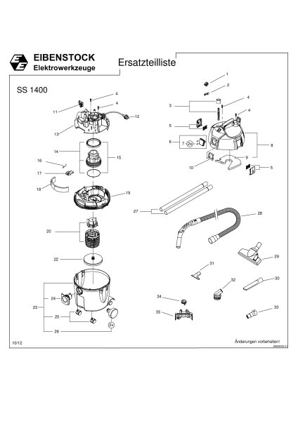 Eibenstock Ersatzteile f&uuml;r SS 1400 Baustellensaueger