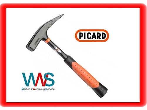 Picard 600gm (21oz) German Latthammer, smooth face, magnetic nailstart,  solid steel handle with stacked leather grip