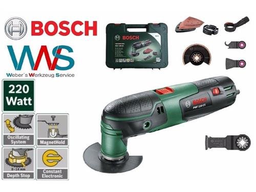 Bosch PMF 220 CE Multicutter Set + 3 S&auml;gebl&auml;tter + Schleifplatte im Koffer Neu!