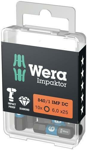 Wera 840/1 IMP DC Hex-Plus DIY Impaktor Bits, 3 x 25 mm, 10-teilig