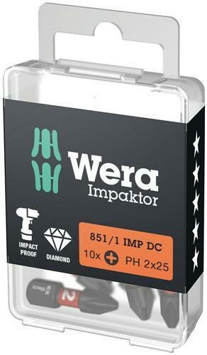 Wera 851/1 IMP DC PH DIY Impaktor PH Bits, PH 1 x 25 mm, 10-teilig