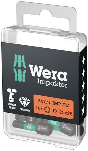 Wera 867/1 IMP DC TORX&reg; DIY Impaktor Bits, TX 15 x 25 mm, 10-teilig