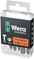 Wera 855/4 IMP DC PZ DIY Impaktor Bits, PZ 2 x 50 mm,...