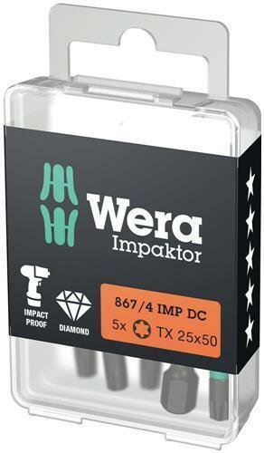 Wera 867/4 IMP DC TORX&reg; DIY Impaktor Bits, TX 25 x 50 mm, 5-teilig
