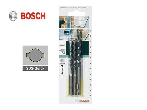 BOSCH 3 tlg. Mehrzweck Bohrer Set 5,5/6/7mm f&uuml;r Holz, Metall usw Uneo SDS-Quick